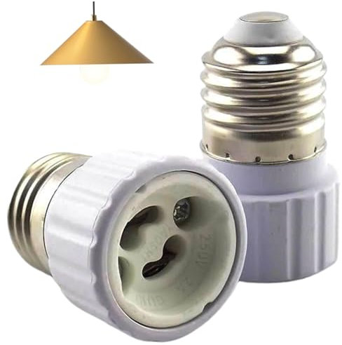 AZIDWERYQ Adaptateur GU10 2PCS E27 à GU10, convertisseur de douille adaptateur de l'ampoule métallique et en plastique, convertisseur de douille de remplacement adapté à un bricolage