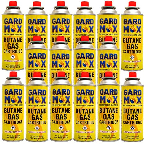 LITETRON 16 Pack Butane Gas Canisters – High-Efficiency, Leak-Proof, Ideal for Camping Stoves, Heaters and Portable Cookers – UK's Safe & Reliable Camping Gas Canisters -227g Each Canister