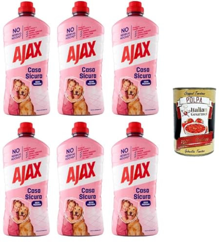 Ajax Casa Sicura Tiefenhygiene-Bodenreiniger 6x 950 ml +Italian Gourmet Polpa di Pomodoro