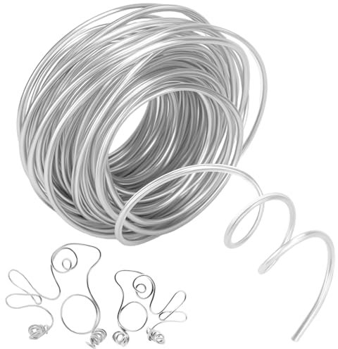 QWORK® Filo Alluminio, Filo di Alluminio 3mm x 10m, per creazione di Gioielli, sculture Fai da Te, Decorazioni