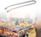 Landrain Grillzange Edelstahl Gebogen, 38cm Grill Zange Drehbar, Grillpinzette Silver Zum Fleisch,Spaghetti,Wurstzange