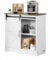 VEVOR Mueble Bar de Café Estilo Rústico de 80 x 35 x 80 cm con Almacenamiento de 3 Niveles, Mesa de Bar de Café con Puerta de Granero, Aparador Tipo Buffet para Entrada, Cocina, Marrón y Blanco