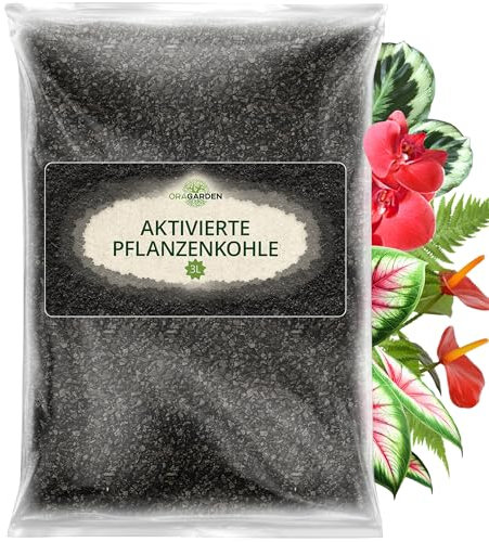 ORAGARDEN Aktivierte Pflanzenkohle für Garten & Pflanzen – 3L Holzkohle für Zimmerpflanzen, Gemüse, Rasen – Bodenverbesserer & Nährstoffspeicher