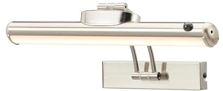 Auraglow Rechargeable Smart Sensor Picture Light - Wall Light, PIR Motion Sensor, 3000K Warm White – Dimmable – Battery Powered – Magnetic (Silver, 1 Pack)