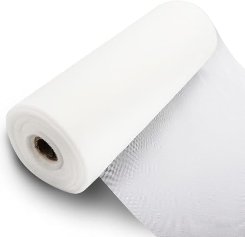 Tüll Stoff Rolle, 15cm x 91,5m, Tüll Meterware, Tüll Rolle Weiß, Tüllband, Tüllstoff Weiss, für Geburtstage & Hochzeiten Deko DIY, Tutu Rock Handwerk, Tisch Dekoratives, Geschenk Verpackung