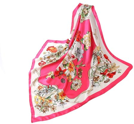 GLORIS Seidenschal Damen Elegante 90x90cm Seidentuch Haare Seidentuch Halstuch Damen Seide Elegant Satintuch Halstuch Seide Bandana Tuch Kopftücher Scarf