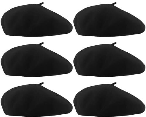 6 Pack Kids Beret Hat French Berets Paris Hats for Girls Romantic French Themed Fancy Dress Party Supplies (Color Set 1)