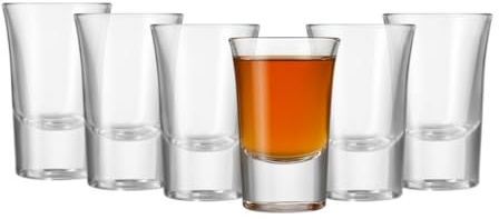Chabrias Ltd Junior 35ml Shot Glasses - Pack of 6 – 35ml Reusable Clear Cups for, Baby Guinness, Desserts & Parties – Desert Cups, Espresso Shot Glass, Tequila, Vodka, Rum, Malibu