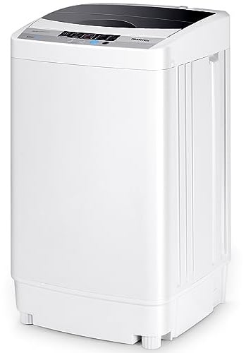 COSTWAY Lavatrice Portatile Automatico 4,5kg, 10 Programmi, Centrifuga | Mini Lavatrice per Appartamento Campeggio, Silenziosa, 50×50×85cm