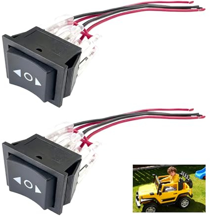 Latching Control Toggle Switch, schwarzer Wippenschalter mit automatischer Rückführung, 6-polig, 3 Positionen, 10A bei 12V DC, ideal für Bootsmotoren und elektrische Anwendungen mit Kabel