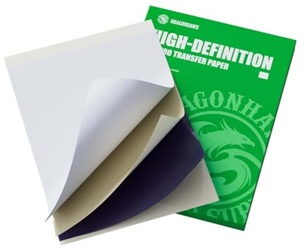 Dragonhawk A4 Schablonenpapier 30 Blatt, Thermopapier Zum Tattoo Transfer