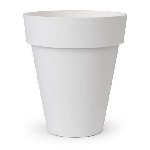 Ceracor Ceramicas Maceta plástico XXL Blanca 80 cm, macetero Grande Decorativo Ligero para Plantas Interior Exterior jardín terraza