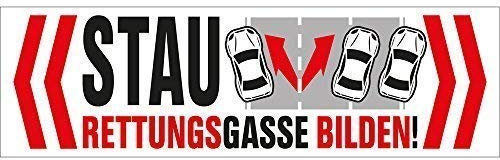HSK PVC-Aufkleber - Stau ? Rettungsgasse bilden ! - 302066/1 - Gr. ca. 15cm x 4,5cm