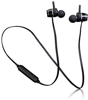 Lenco EPB-030 Schweißfester Bluetooth Kopfhörer - In-Ear Kopfhörer - Bluetooth 5.0 - Li-Ionen Akku mit 100mAh - bis zu 10 Stunden Spielzeit - Freisprechfunktion - schwarz