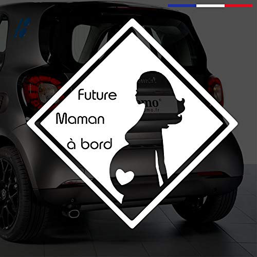 Stickers bébé à bord pour voiture Future Maman à bord 15 cm Blanc - Anakiss