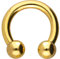 PIERCINGLINE Chirurgenstahl Hufeisenring 2 Kugeln Piercing Lippe Ohr Tragus Helix Goldfarben 2,5 x 1,2 x 5 mm
