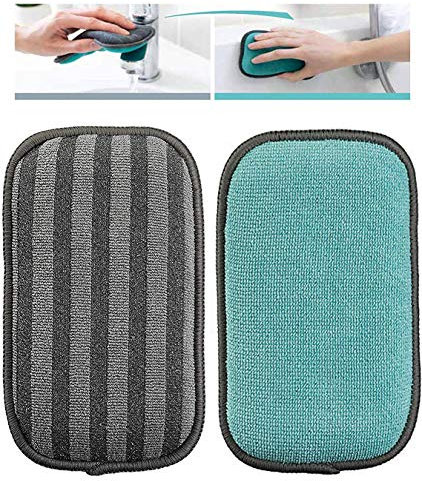 STANHOME Éponge Double Face pour Salle de Bain Bathroom Sponge, Microfibre, élimine la saleté et Le calcaire, Douce sur Les Surfaces, réutilisable