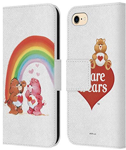 Head Case Designs Officially Licensed Care Bears Rainbow Classic Leather Wallet Case Compatible With Apple iPhone 7/8 / SE 2020 & 2022