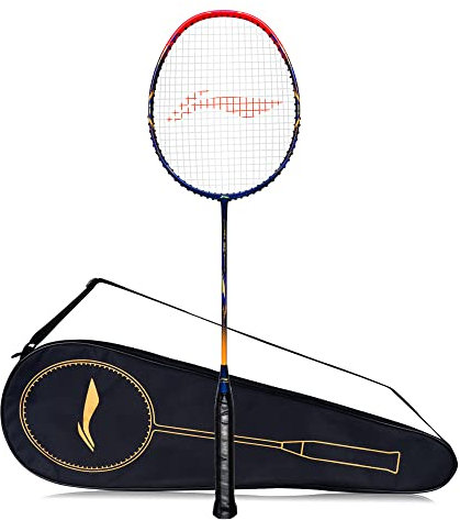 Li-Ning G-Force Superlite 3500 Carbon Fiber Unstrung Badminton Racket with Full Cover (Navy, Red) (AYPQ094-5)