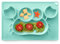 kidoo - Plato Infantil de Silicona, Vajilla de Bebé Antideslizante, 100% Libre de BPA - Aprobado por la FDA, Base Adherente, Apto para Lavavajillas y Microondas (Verde, Cangrejo)