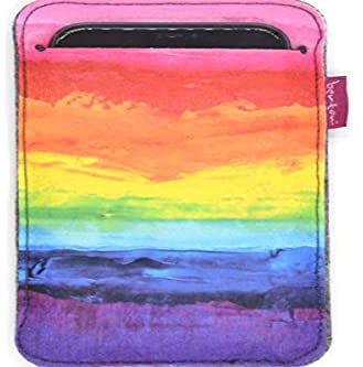 Bertoni Handytasche aus Filz kompatibel mit iPhone 14/14 Pro/13/13 Pro/12 Pro/12/11/X/XR/XS, Galaxy S23/S22/S21/S20/S10/S9/S8/A40, P30, P20 Regenbogen Bunt Handyhülle Smartphone-Tasche (Colourful)
