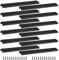 Cjueiom 12 Pack Concealed Kitchen Cupboard Handles 256mm Hole Center Hidden Drawer Pulls, Finger Edge Pull Aluminum Cabinet Handle Invisible Door Knob for Wardrobe (300mm Total Length, Black)