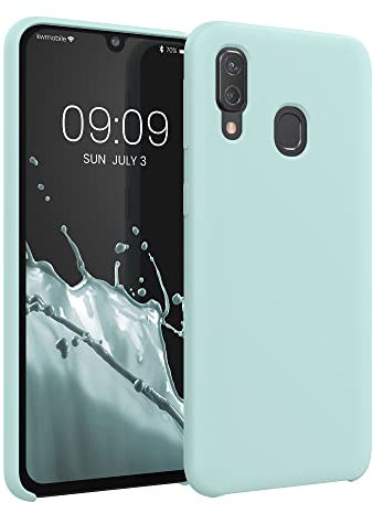 kwmobile Hülle kompatibel mit Samsung Galaxy A40 Hülle - Silikon Handy Case - Handyhülle weiche Oberfläche - kabelloses Laden - Cool Mint