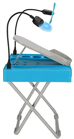 Brrnoo Nagel Pediküre Zubehör, Höhenverstellbare Faltbare Pediküre Fußstütze Sets mit Lupen Trockenventilator, Stabile Tragbare Pediküre Station Füße Schritt Pediküre Ständer
