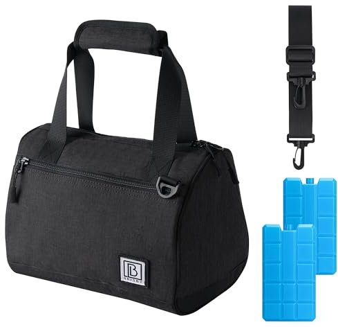 Brisby Sac Gamelle Travail - 10L, avec Éléments Réfrigérants, Sac Repas Isotherme Polyvalent, Quatre Couches, Couleur Noir