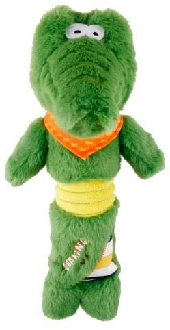 GiGwi Hundespielzeug, Plüschspielzeug für Hunde, süßes quietschendes Hundespielzeug, zum Spielen und Kuscheln, 30 cm (KROKODIL)