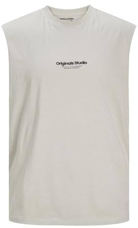JACK & JONES Mens Jorvesterbro Sleeveless Tee Sn Tank Top, Moonbeam, L UK