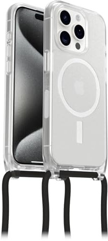 OtterBox React Necklace Case with MagSafe for iPhone 15 Pro, Ultra-Slim, Protective Case with Adjustable and Detachable Necklace Strap, Tested to Military Standard, Stardust, No Retail Packaging