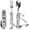 ZIMAIC Camping Cutlery, 5 in 1 Cutlery Set Multitool Portable Stainless Steel Spoon, Fork, Knife & Bottle Opener Combo Set, Outdoor Detachable Tableware Utensil-Travel, Backpacking