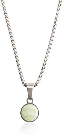 Silber Kette mit Anhänger • Halskette mit Stein in hellgrün • Hochwertiger Modeschmuck mit Geburtsstein • aus Edelstahl & recyceltem Glas • MIX & MATCH