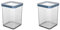 Rotho Loft Vorratsdose Deckel, Kunststoff (SAN) BPA-frei, blau/transparent, 1l, (10 x 10 x 14,2 cm) (Packung mit 2)