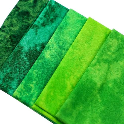 CraftsFabrics Abstrakter Blender bedruckter Fat Quarters Stoffpaket mit 5 Stoffen, 45 x 55 cm, 100 % Baumwolle, Grün