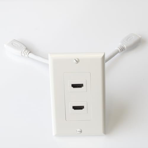 HDMI Wallplate, Pigtail style, 2 outlet