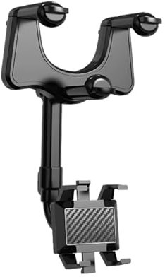 DAZZLUXE Soporte para teléfono móvil, soporte para smartphone para espejo retrovisor multifunción, soporte giratorio para teléfono móvil (negro)
