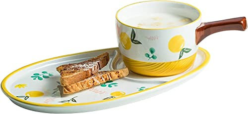 Tazas de desayuno gigantes, ensaladera, taza de sopa de cerámica, contenedor de taza de sopa único, tazones de sopa de café, té, tazones de sopa de crema de cerámica y platillos, juego de platos y taz