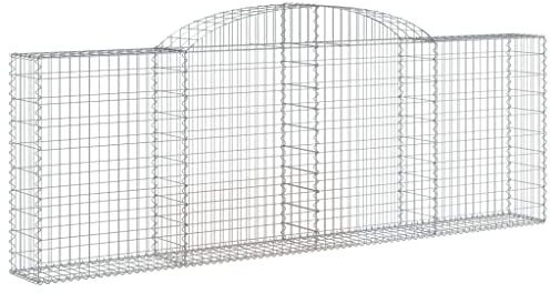 Gabionen 25er Set, Gabionenkörbe Metall Steinkörbe mit Hochbogen, Steingabione Steinkorb Mauer Hochbeet Steingabionen Gabione Drahtkorb Wand, 300x30x100/120cm Verzinktes Eisen