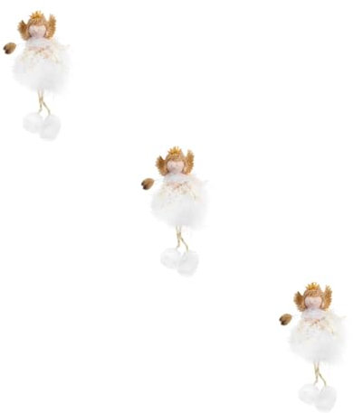 Zerodeko 3 STK Weihnachtsengel Ornament Weihnachtsstrumpf Stuffer Minipuppe Weihnachtstütenfüller Stuffer Tischdekoration Hängender Baumanhänger Engel Plüschfigur Schreibtisch Stoff Statue