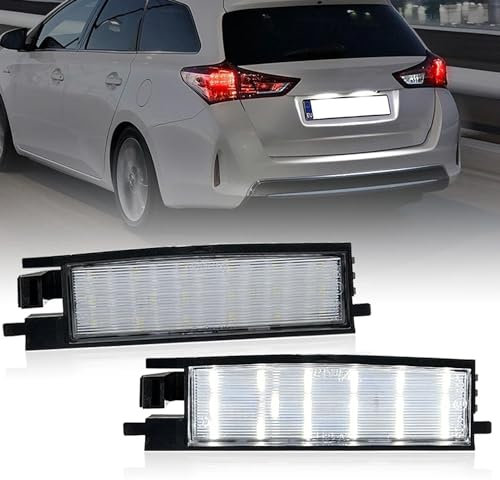 BHZNGD SMD LED Rear Number Plate Light, 12V White 6000k License Plate Lights Compatible with Toyota RAV4 MK2 MK3 05-15 Auris 12-19 Yaris 99-05 Avalon 99-12 Scion iM 14-19 Solara 97-08, 2 Lamps