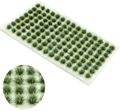 RXKFIGX 120 PCS Gras-Büschel Mini Büschels Terrain Modell Büschel Modell Grass Static Grass Kit Harz Static Scenery Modells für DIY Gaming Terrain Dekoration Zug Landschaft Eisenbahn künstliche Gras