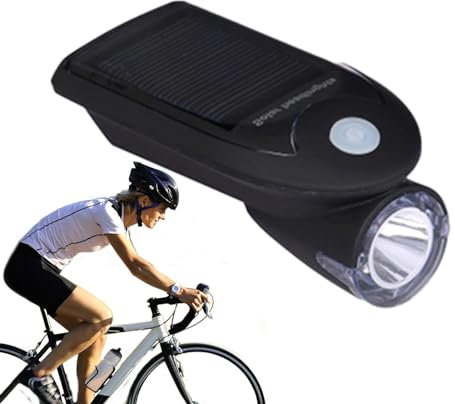 Luce per bicicletta a energia solare, faro per bicicletta ricaricabile - potente luce per bicicletta, faro per bicicletta con doppia ricarica solare/USB, faro per bicicletta ad alta luminosità, luce