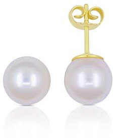 MUAU Schmuck Ohrstecker Gelbgold 750 Akoya Perle 9-9.5mm