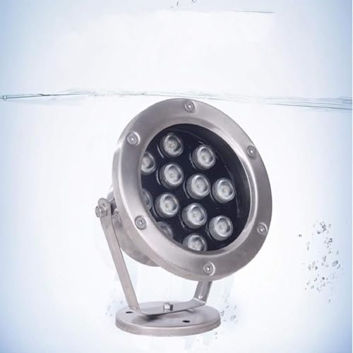 Luz Subacuática Para Piscina - Luces De Estanque De Acero Inoxidable IP68 Luces De Fuente, Foco Empotrable Para Exteriores RGB, Luces LED Sumergibles Con Ángulo Ajustable De 360° 12V/24V(Green,24W)