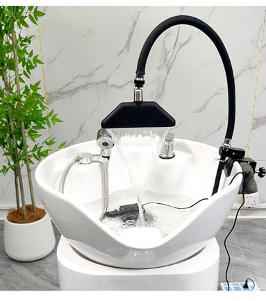 Head Spa Water Outlet With Pump, Head Spa Equipment Frame, 360° Adjustable Direction, Mobile Water Circulation Head Therapy Device, for Hair Salon, Home
