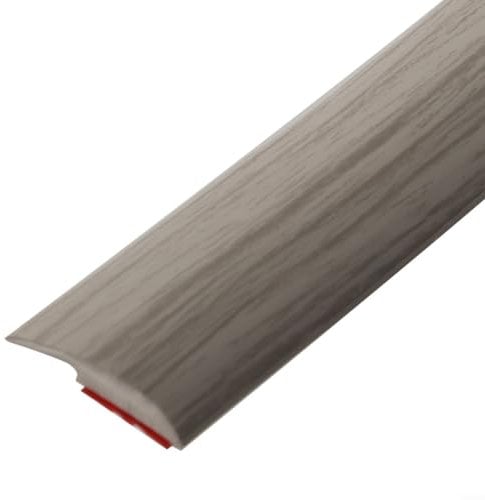 CNANRNANC 2M Carpet Trim Self-Adhesive PVC Laminate Floor Door Doorway Transition Threshold Strip 3mm Threshold Tile Edgings Rubber Flooring Edge Strip(Grey wood grain)