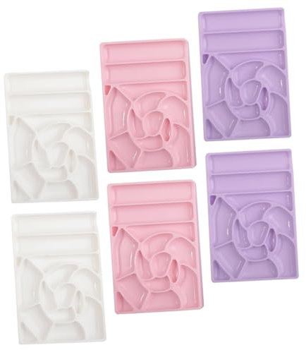 Ipetboom 6pcs Nail Polish Mixing Palette Multi Nail Art Dish for Blending Colors Polish Plates and Easy to Clean and Use