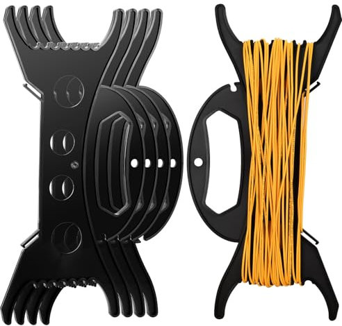 bayidun 4 Pezzi Avvolgicavo in Plastica, Avvolgicavo Supporto Porta-prolunghe Elettriche, Organizzatore per Cavi Fili Casa Ufficio Luci di Natale Elettronica (Nero)